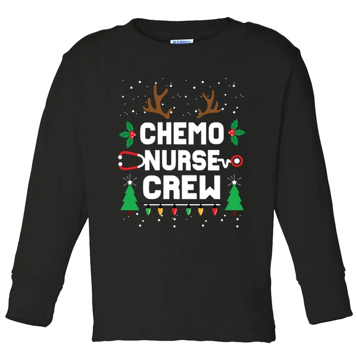 Chemo Infusion Nurse Cute Christmas Gnomes Oncology Nurse Long Sleeve Toddler Long Sleeve Shirt