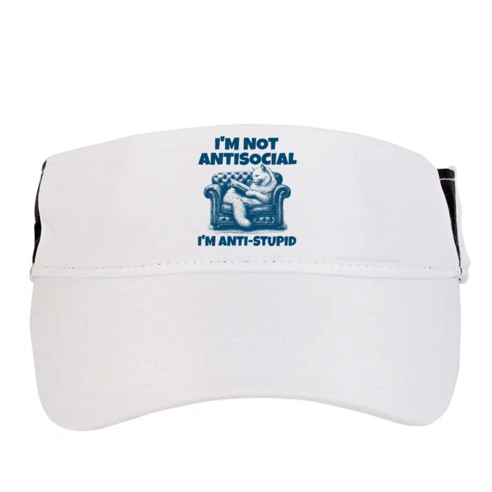 Cat Im Not Antisocial Im Anti Stupid Blue Adult Drive Performance Visor