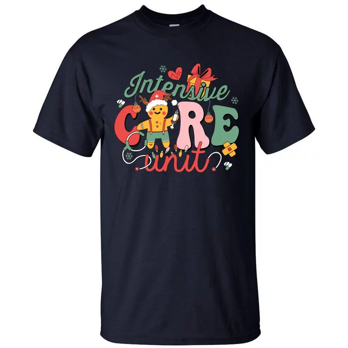 Christmas Icu Nurse Hospital Gingerbread Intensive Care Unit Tall T-Shirt