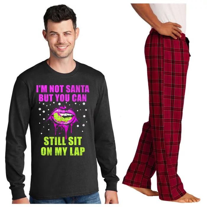 Christmas Im Not Santa But You Can Sit On My Lap Gift Long Sleeve Pajama Set