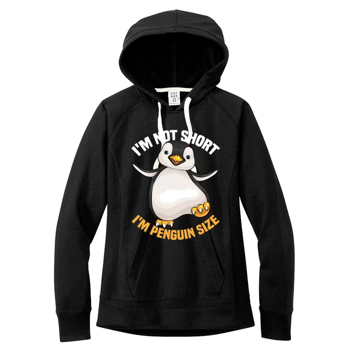 Cool IM Not Short IM Penguin Size Funny Animal Fans Gift Meaningful Gift Women's Fleece Hoodie