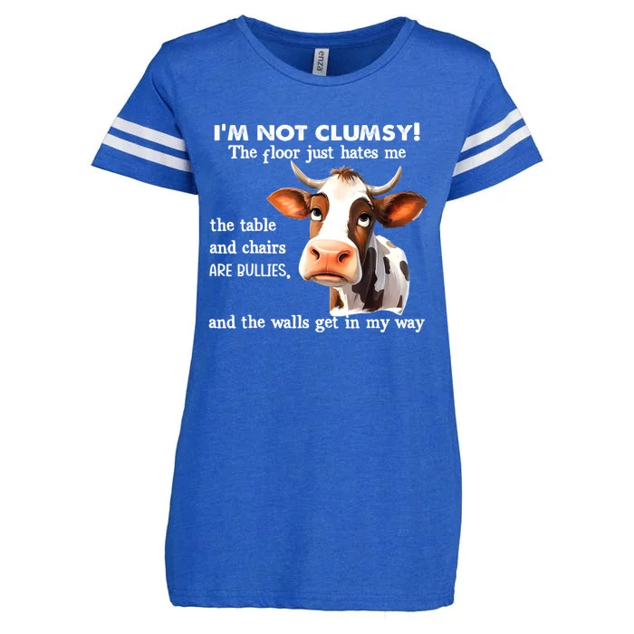 Cow IM Not Clumsy The Floor Just Hates Me The Table Enza Ladies Jersey Football T-Shirt