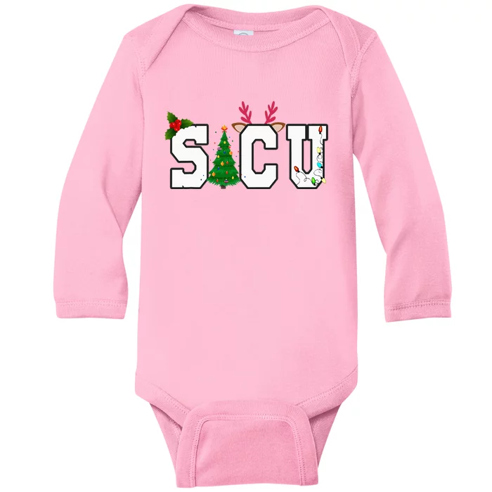 Christmas ICU Nurse Holiday Team Surgical Intensive Care Unit Baby Long Sleeve Bodysuit