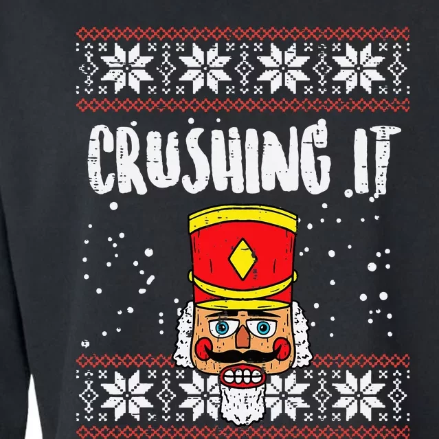 Crushing It Nutcracker Ugly Xmas holiday 2024 Cropped Pullover Crew