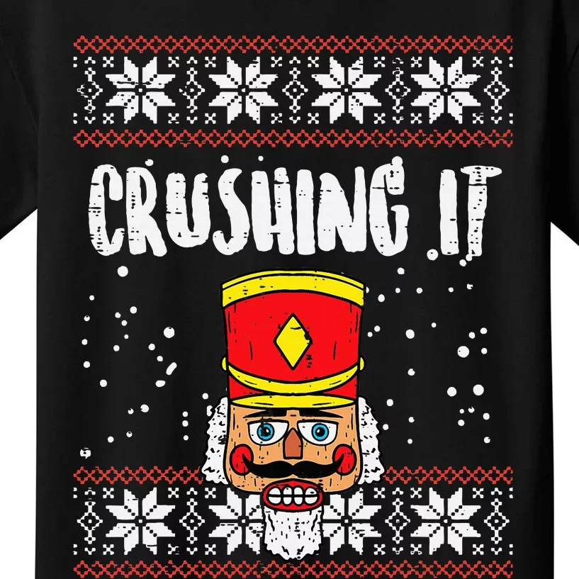 Crushing It Nutcracker Ugly Xmas holiday 2024 Kids T-Shirt