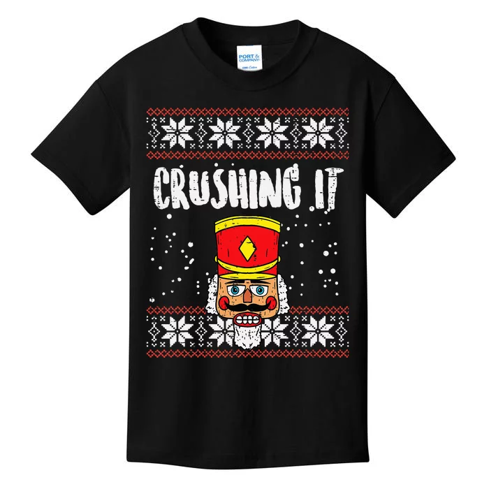 Crushing It Nutcracker Ugly Xmas holiday 2024 Kids T-Shirt