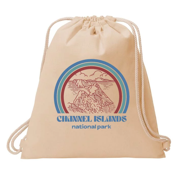 Channel Islands National Park Retro Vintage Style Outdoor Drawstring Bag