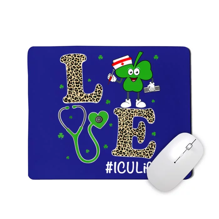 Cute Irish Nurse St Patricks Day Leopard Love Icu Nurse Life Cool Gift Mousepad