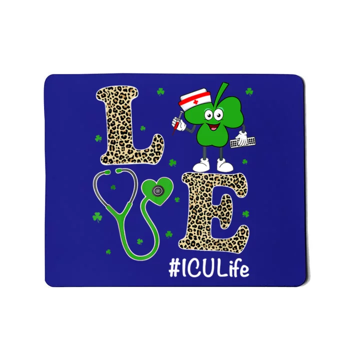 Cute Irish Nurse St Patricks Day Leopard Love Icu Nurse Life Cool Gift Mousepad