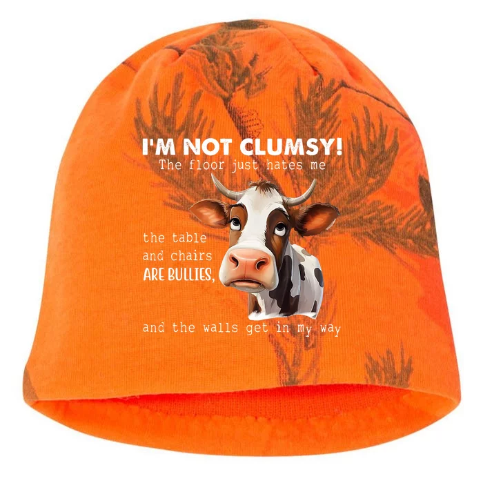 Cow Im Not Clumsy The Floor Just Hates Me Funny Kati - Camo Knit Beanie