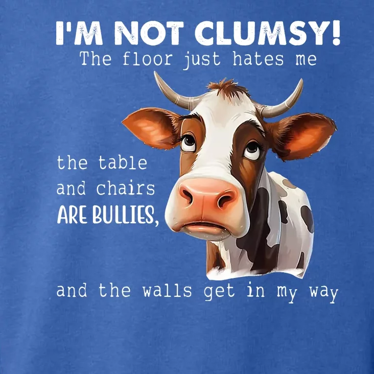 Cow Im Not Clumsy The Floor Just Hates Me Funny Toddler Hoodie