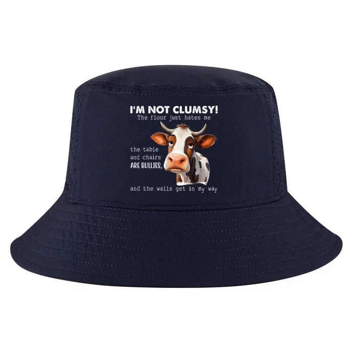 Cow Im Not Clumsy The Floor Just Hates Me Funny Cool Comfort Performance Bucket Hat