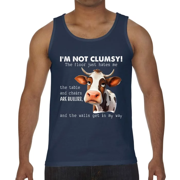 Cow Im Not Clumsy The Floor Just Hates Me Funny Comfort Colors® Tank Top