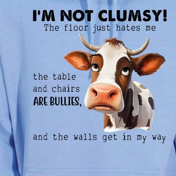 Cow Im Not Clumsy The Floor Just Hates Me Funny Unisex Surf Hoodie