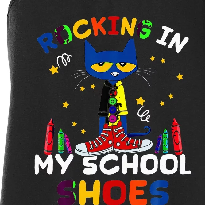 Catrocking I N Myschoolshoesback Toschoolcatlover Women's Racerback Tank