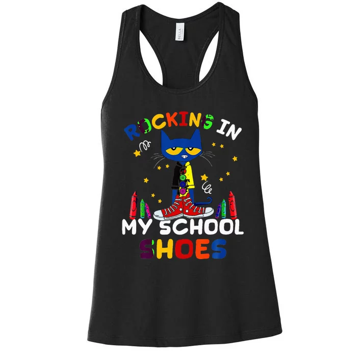 Catrocking I N Myschoolshoesback Toschoolcatlover Women's Racerback Tank