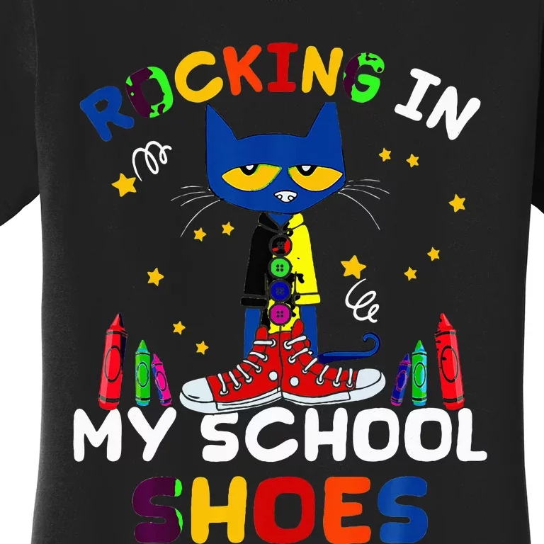 Catrocking I N Myschoolshoesback Toschoolcatlover Women's T-Shirt