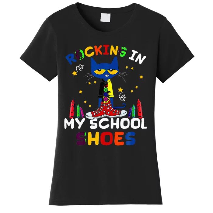 Catrocking I N Myschoolshoesback Toschoolcatlover Women's T-Shirt