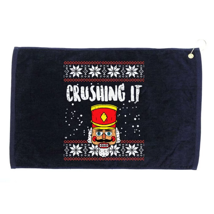 Crushing It Nutcracker Ugly Christmas Xmas Grommeted Golf Towel