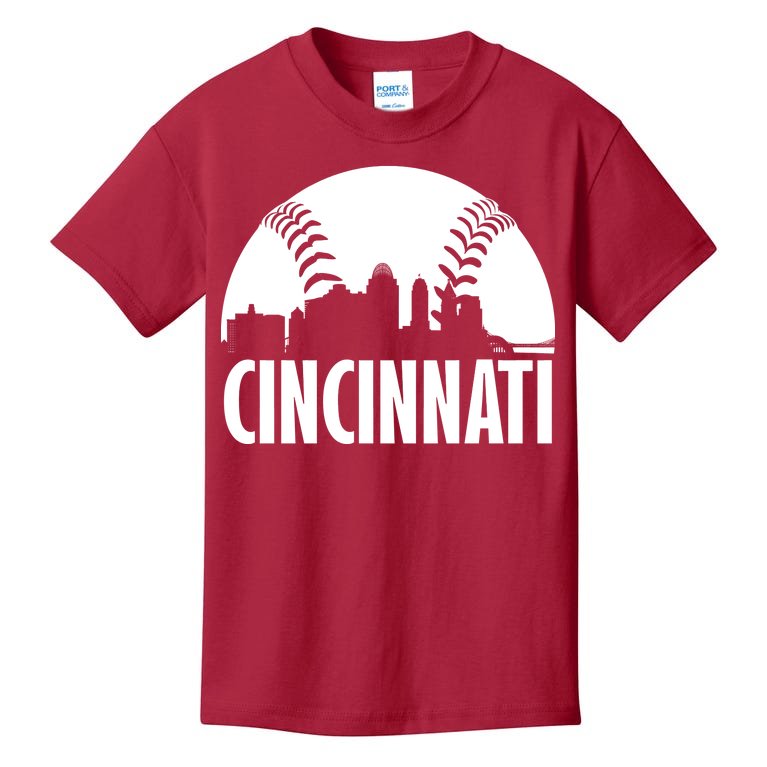 Cincinnati Baseball Skyline Kids T-Shirt