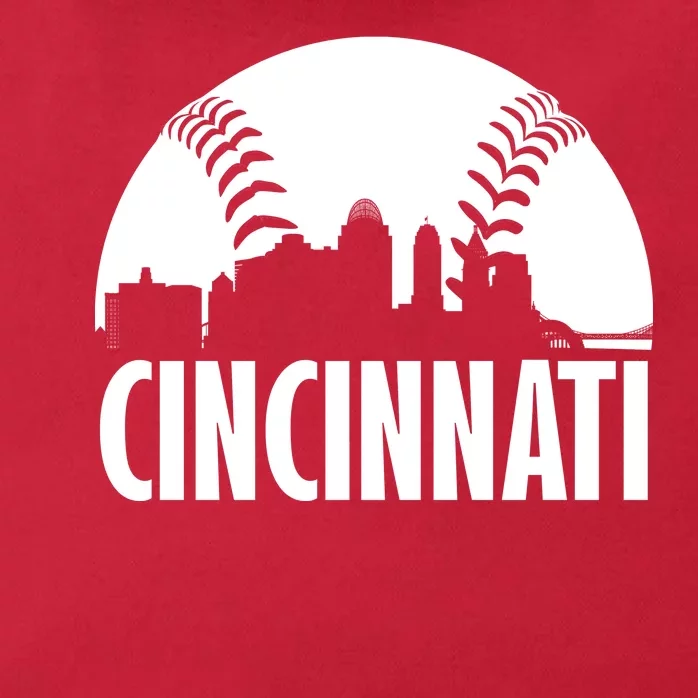 Cincinnati Baseball Skyline Zip Tote Bag