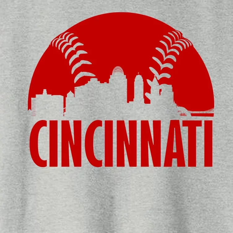 Cincinnati Baseball Skyline Women's Crop Top Tee