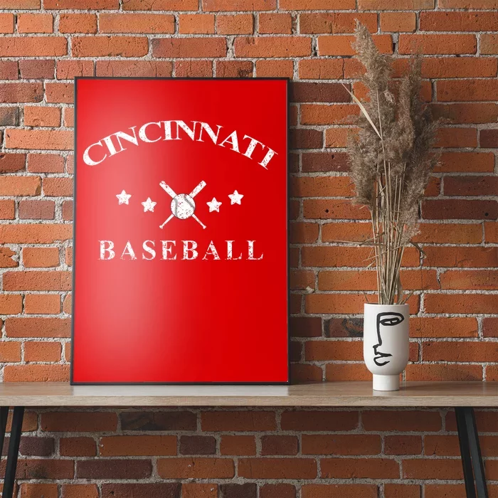 Cincinnati Vintage Baseball Throwback Retro Poster