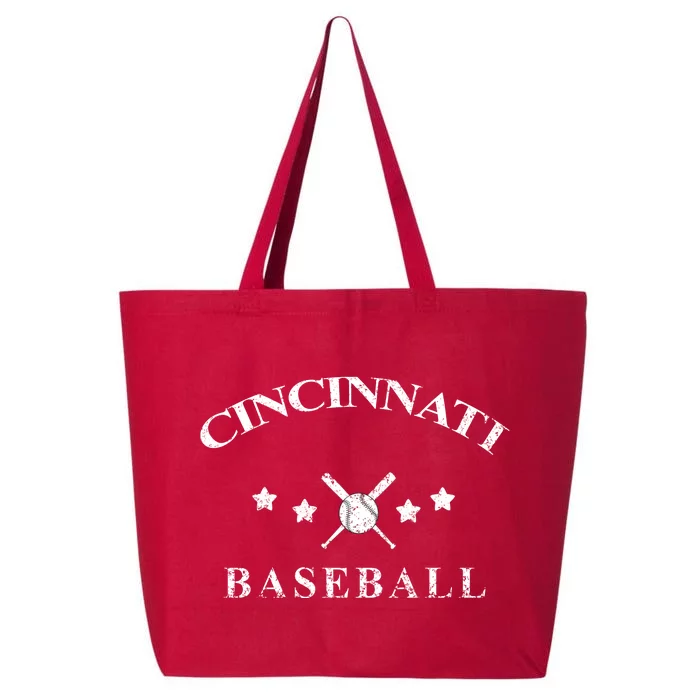 Cincinnati Vintage Baseball Throwback Retro 25L Jumbo Tote