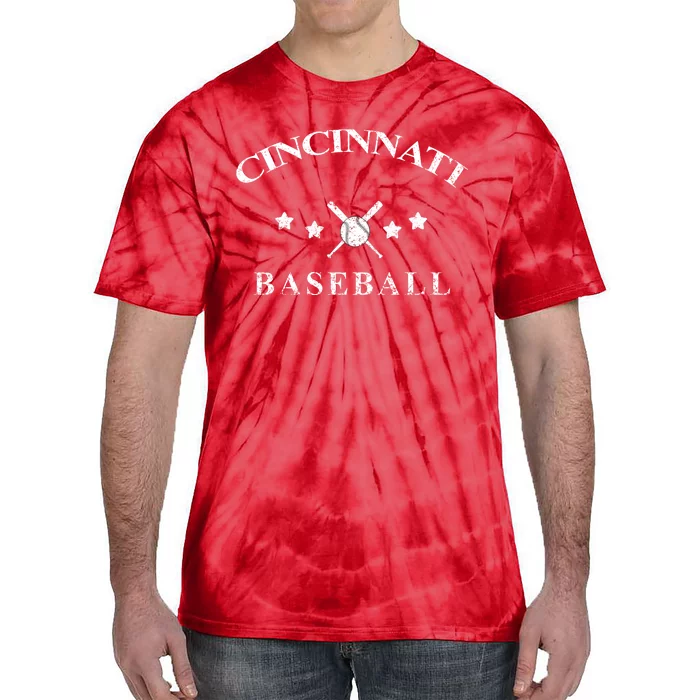 Cincinnati Vintage Baseball Throwback Retro Tie-Dye T-Shirt