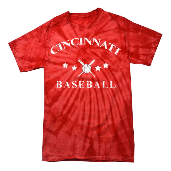 Cincinnati Vintage Baseball Throwback Retro Tie-Dye T-Shirt