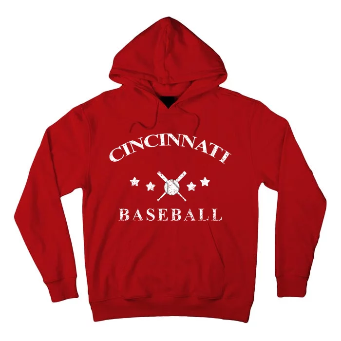 Cincinnati Vintage Baseball Throwback Retro Tall Hoodie