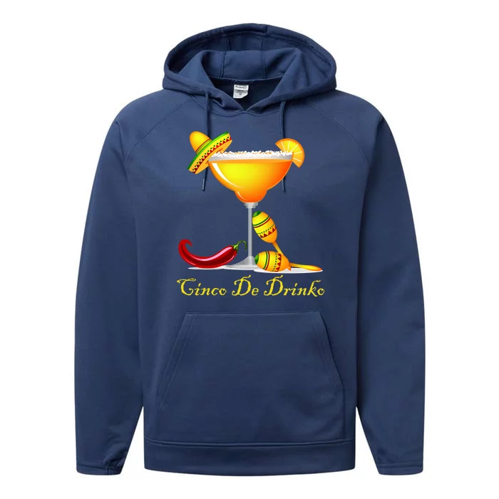 Cinco De Drinko Margarita Mayo Funny Day of the Dead Performance Fleece Hoodie