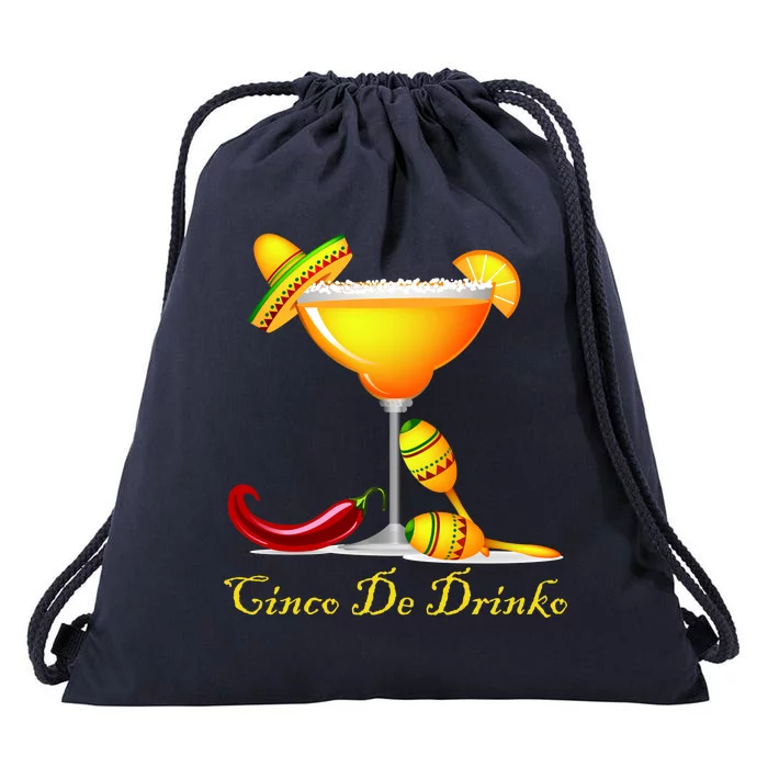 Cinco De Drinko Margarita Mayo Funny Day of the Dead Drawstring Bag