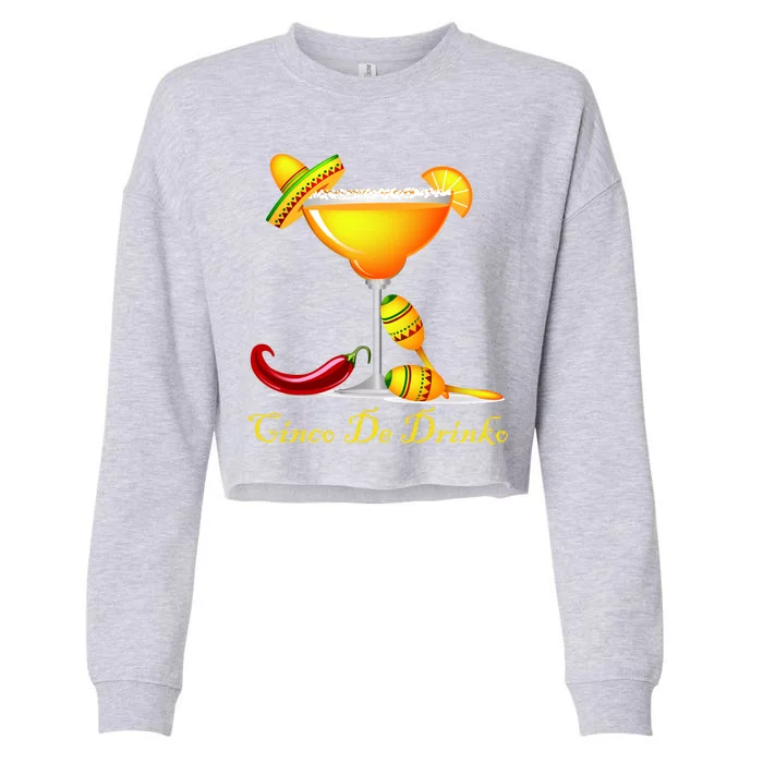 Cinco De Drinko Margarita Mayo Funny Day of the Dead Cropped Pullover Crew