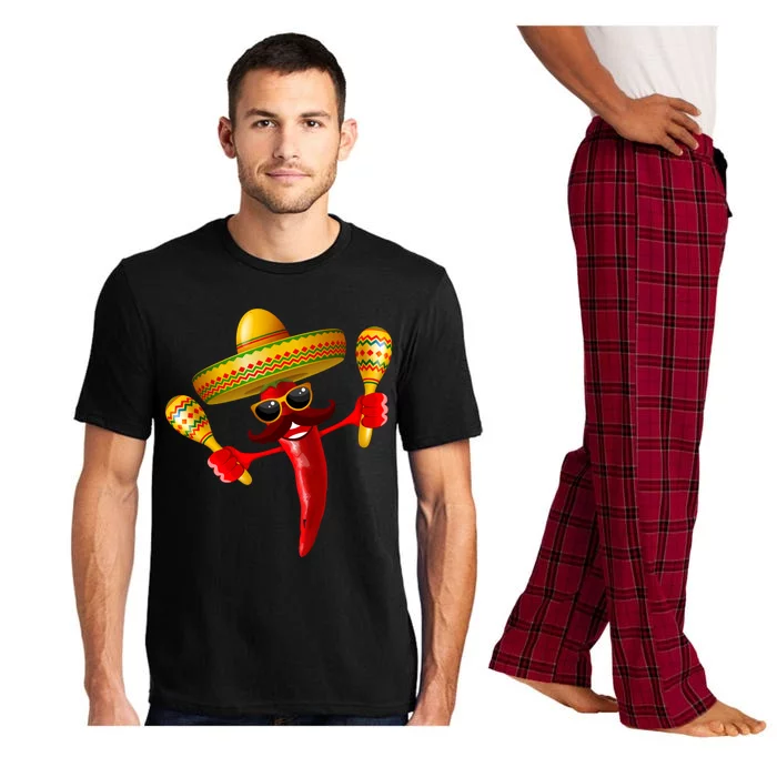 Cinco De Mayo Chili Pepper Dancing Moustache Mexican Pajama Set