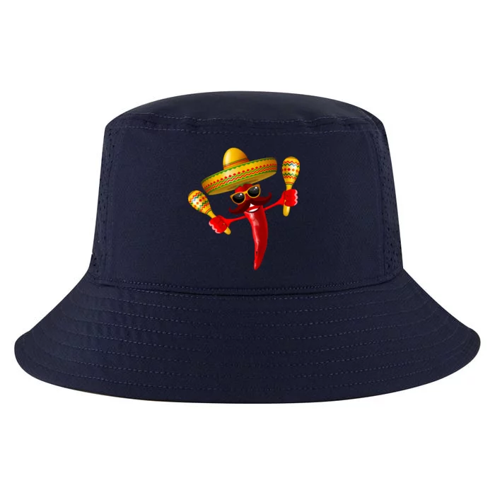 Cinco De Mayo Chili Pepper Dancing Moustache Mexican Cool Comfort Performance Bucket Hat