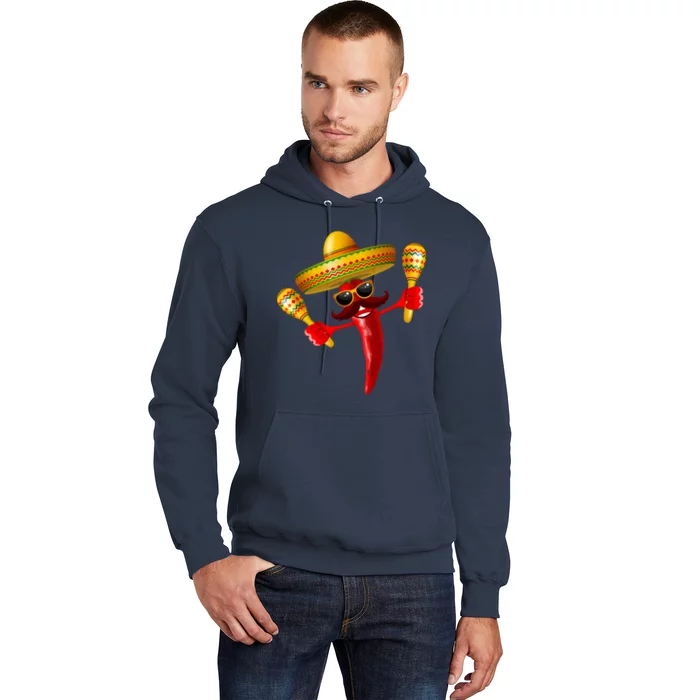 Cinco De Mayo Chili Pepper Dancing Moustache Mexican Hoodie