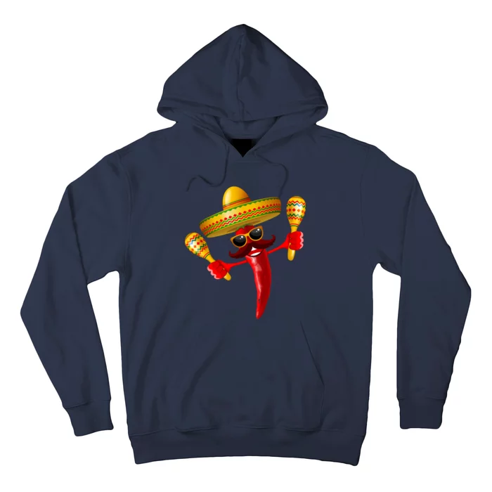 Cinco De Mayo Chili Pepper Dancing Moustache Mexican Hoodie