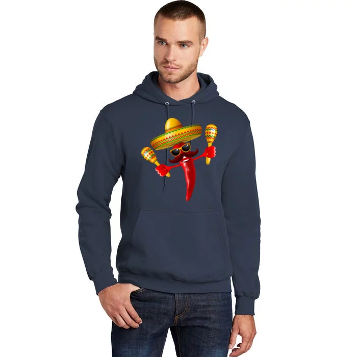 Cinco De Mayo Chili Pepper Dancing Moustache Mexican Tall Hoodie