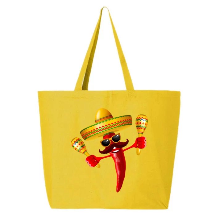 Cinco De Mayo Chili Pepper Dancing Moustache Mexican 25L Jumbo Tote