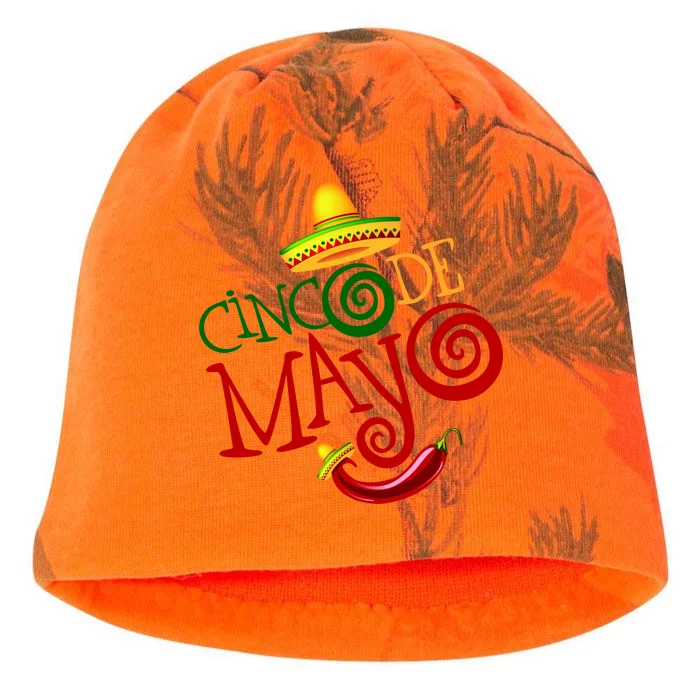 Cinco De Mayo Day of the Dead Sombrero Chili Pepper Kati - Camo Knit Beanie