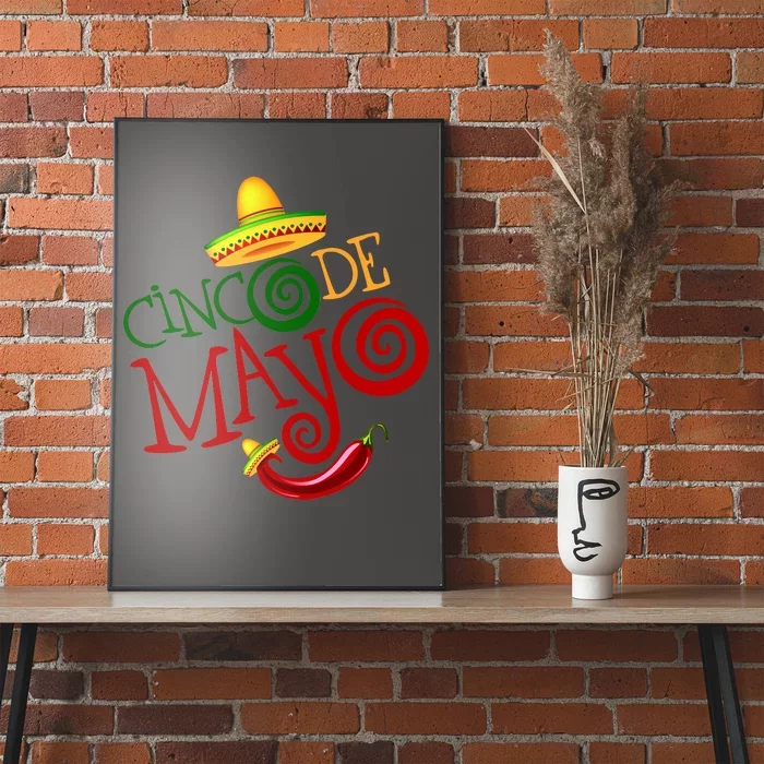 Cinco De Mayo Day of the Dead Sombrero Chili Pepper Poster