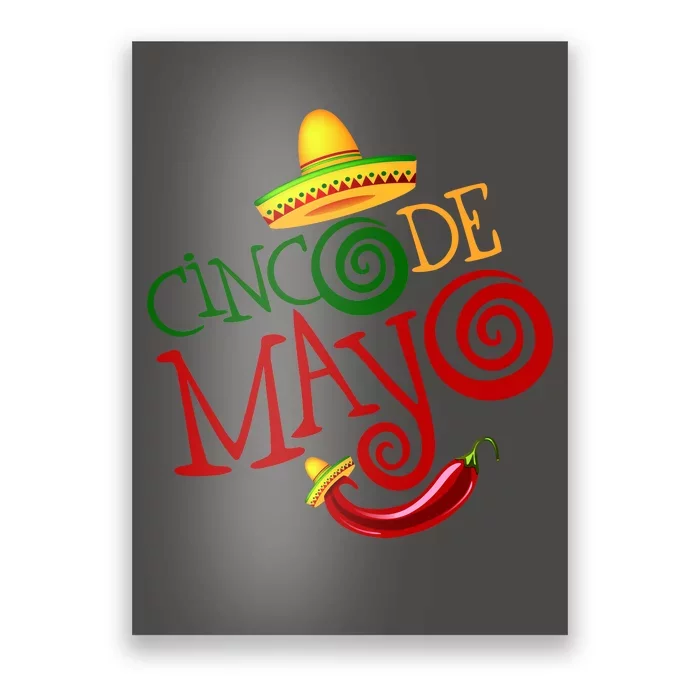 Cinco De Mayo Day of the Dead Sombrero Chili Pepper Poster