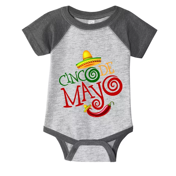 Cinco De Mayo Day of the Dead Sombrero Chili Pepper Infant Baby Jersey Bodysuit