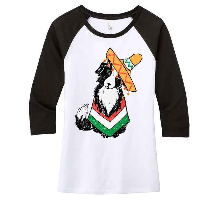 Cinco De Mayo Dog Women's Tri-Blend 3/4-Sleeve Raglan Shirt