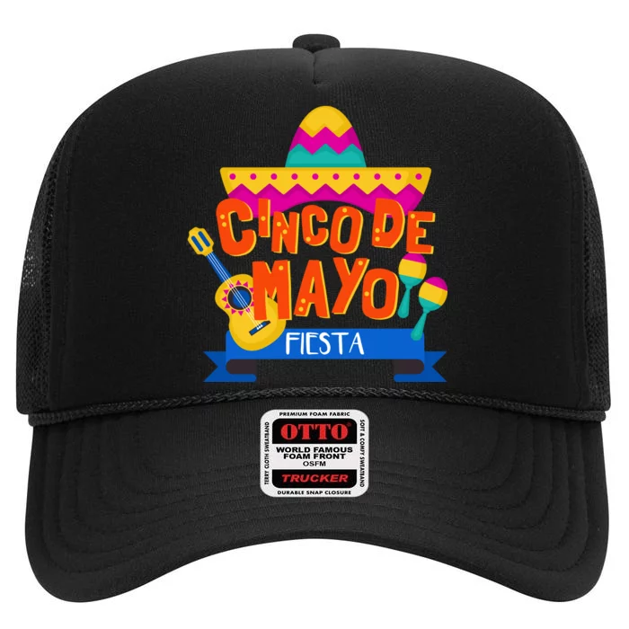 Cinco De Mayo Fiesta High Crown Mesh Trucker Hat