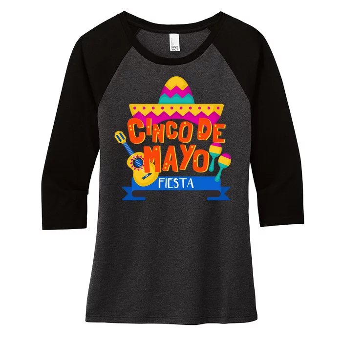 Cinco De Mayo Fiesta Women's Tri-Blend 3/4-Sleeve Raglan Shirt