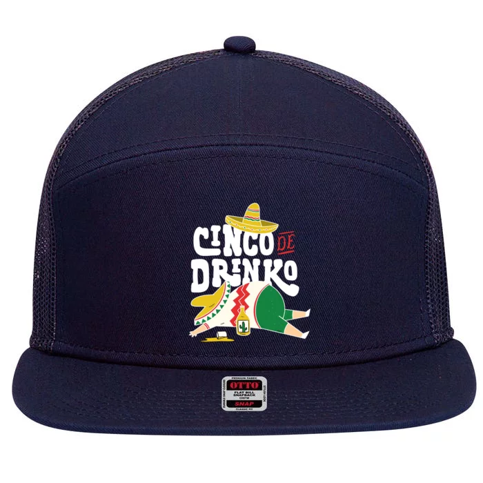 Cinco De Mayo Funny 7 Panel Mesh Trucker Snapback Hat