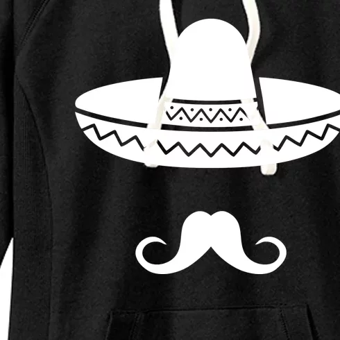 Cinco De Mayo Mexican Sombrero Moustache Women's Fleece Hoodie