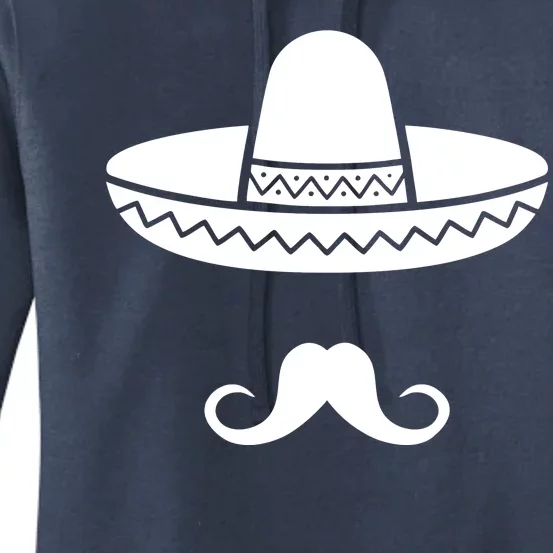 Cinco De Mayo Mexican Sombrero Moustache Women's Pullover Hoodie